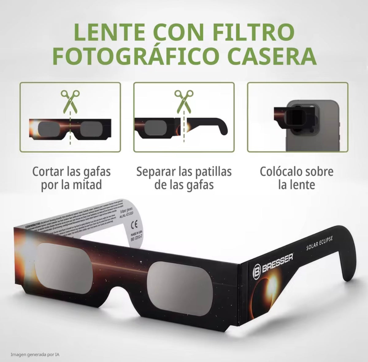 Gafas para Eclipse Solar - Certificadas ISO 12312-2